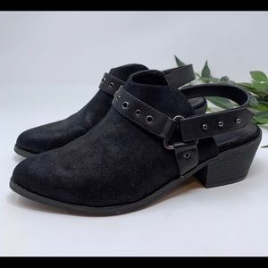 Black cut out booties